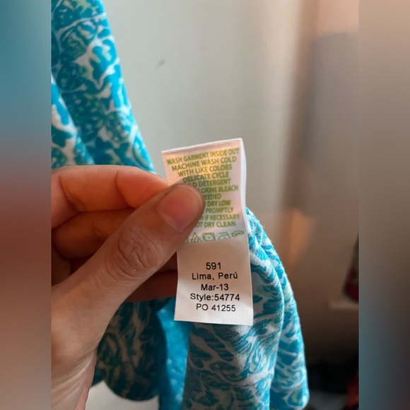 Lily Pulitzer Blue and White Lobster Seashell Print Sleeveless Tank Dress - Picture 6 of 8